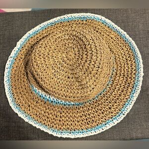 Kids Tan and Blue & white Sun Hat